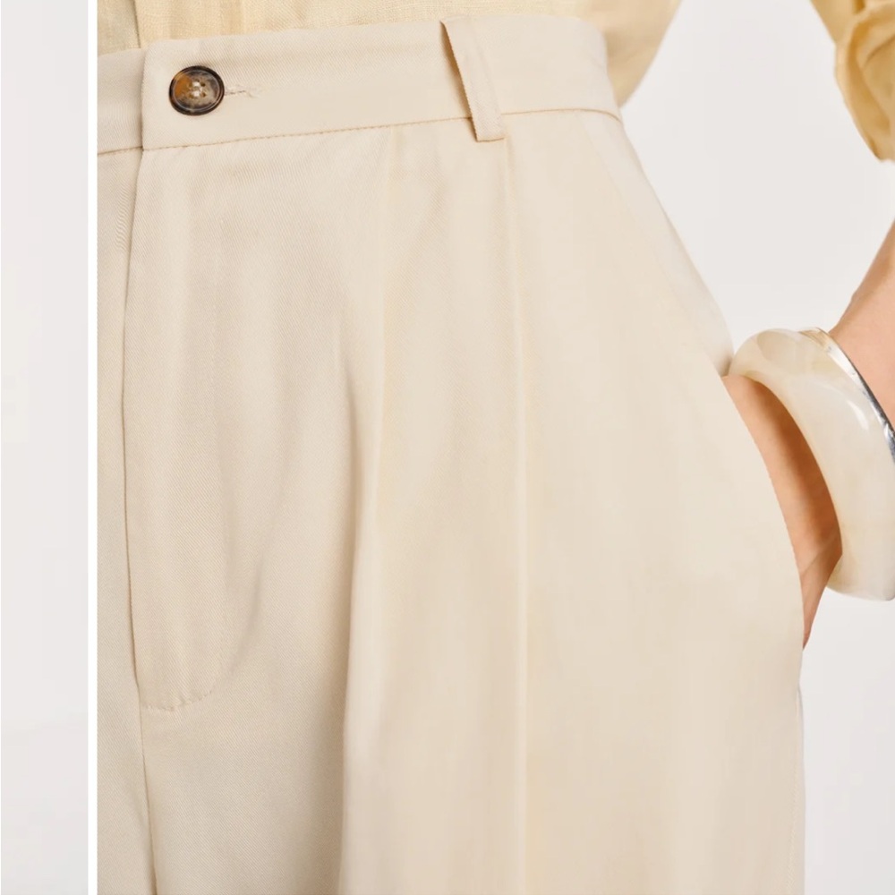 Reformation Cream High-Waisted Pants